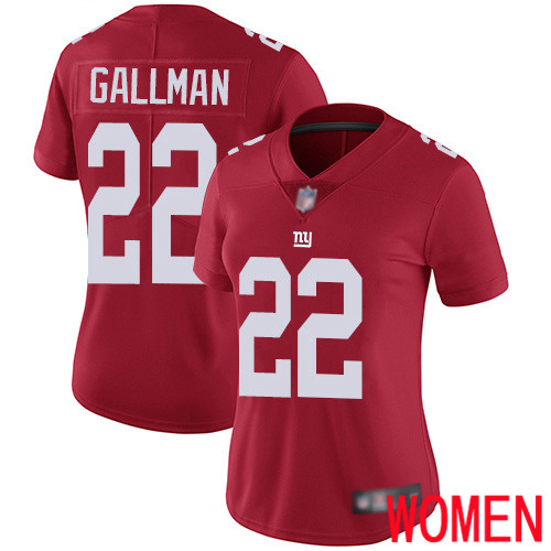 Women New York Giants #22 Wayne Gallman Red Limited Red Inverted Legend Football NFL Jersey